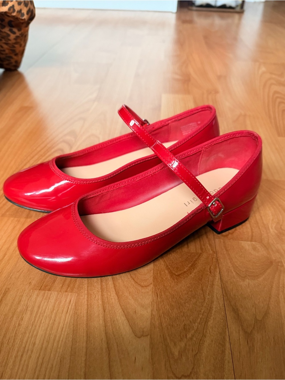 Red Patent Mary Jane Block Heel Pumps - Women's